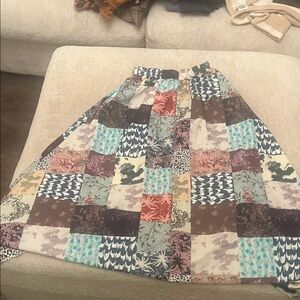 ROMWE Patchwork A-Line Skirt - Multicolor